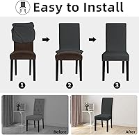 Vista 28 de Easy-Going - Juego de 2 fundas elásticas para sillas de comedor, fundas para sillas de comedor, fundas de silla Parsons para comedor, ceremonia
