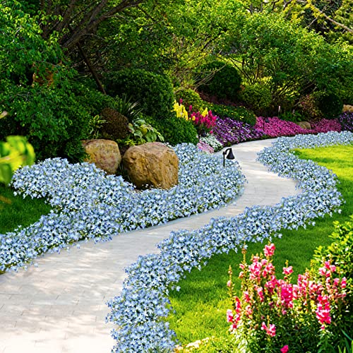 8 Bundles Artificial Daffodils Flowers Outdoor Uv Resistant Fake Flowers Plants Faux Flowers For Garden Porch Window Box Wedding Home Decor, Blue #TOP5