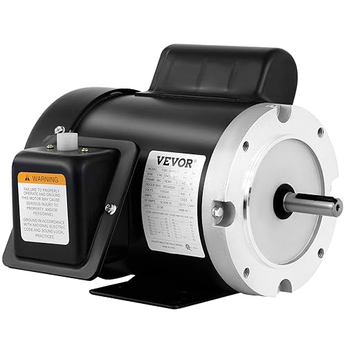 Vevor Motor eléctrico de CA, 1725 rpm 34 HP monofásico 56 marco compresor de aire motor reversible 58 pulgadas diámetro del eje motor eléctrico para