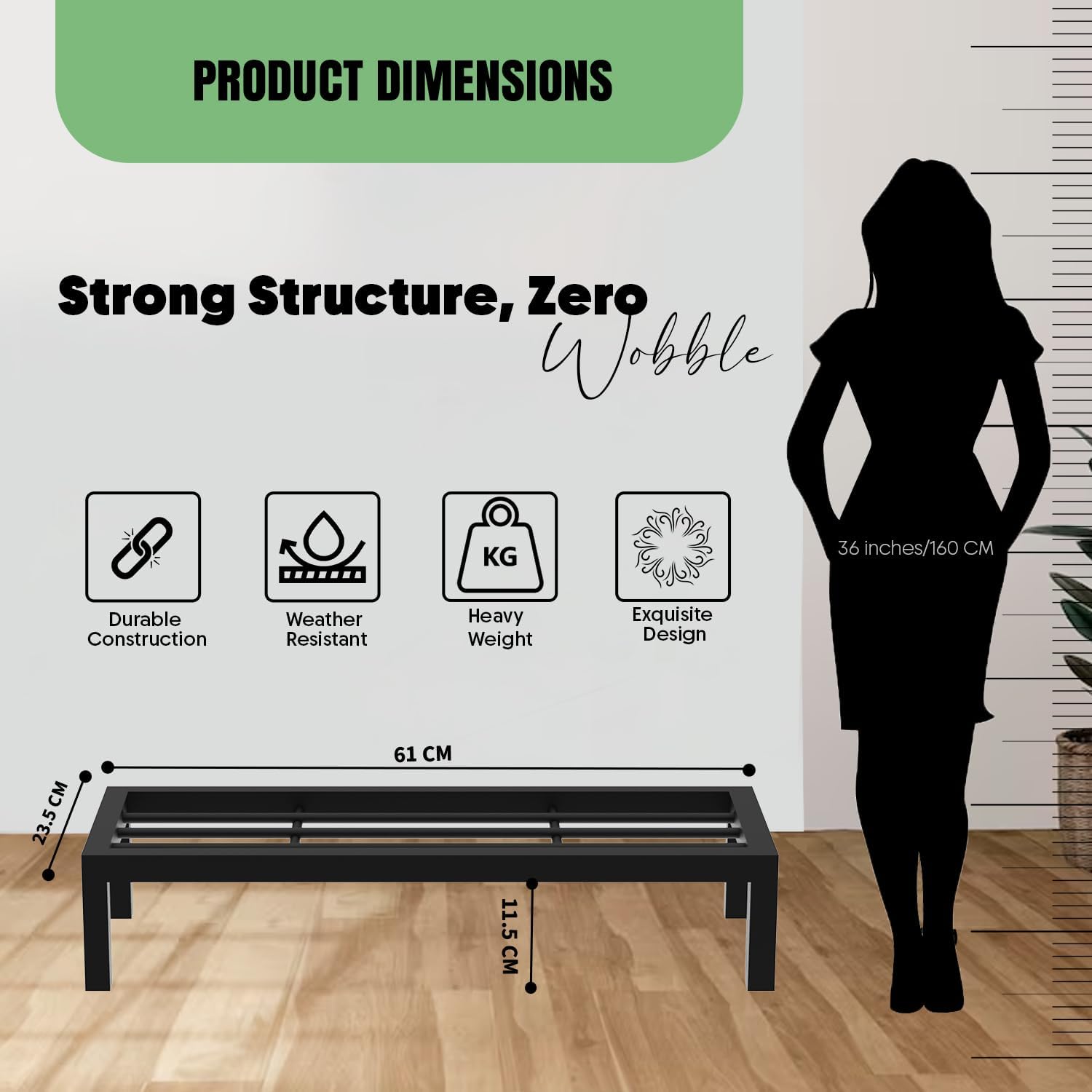 Pivalo Plant Stands - Black Metal Shelves -2