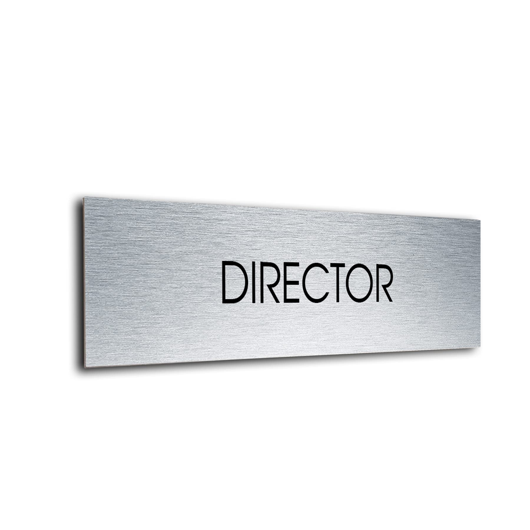 Modern Brushed Metal Office Director Door Sign - Rust-Free, Low Maintenance, Stylish Design