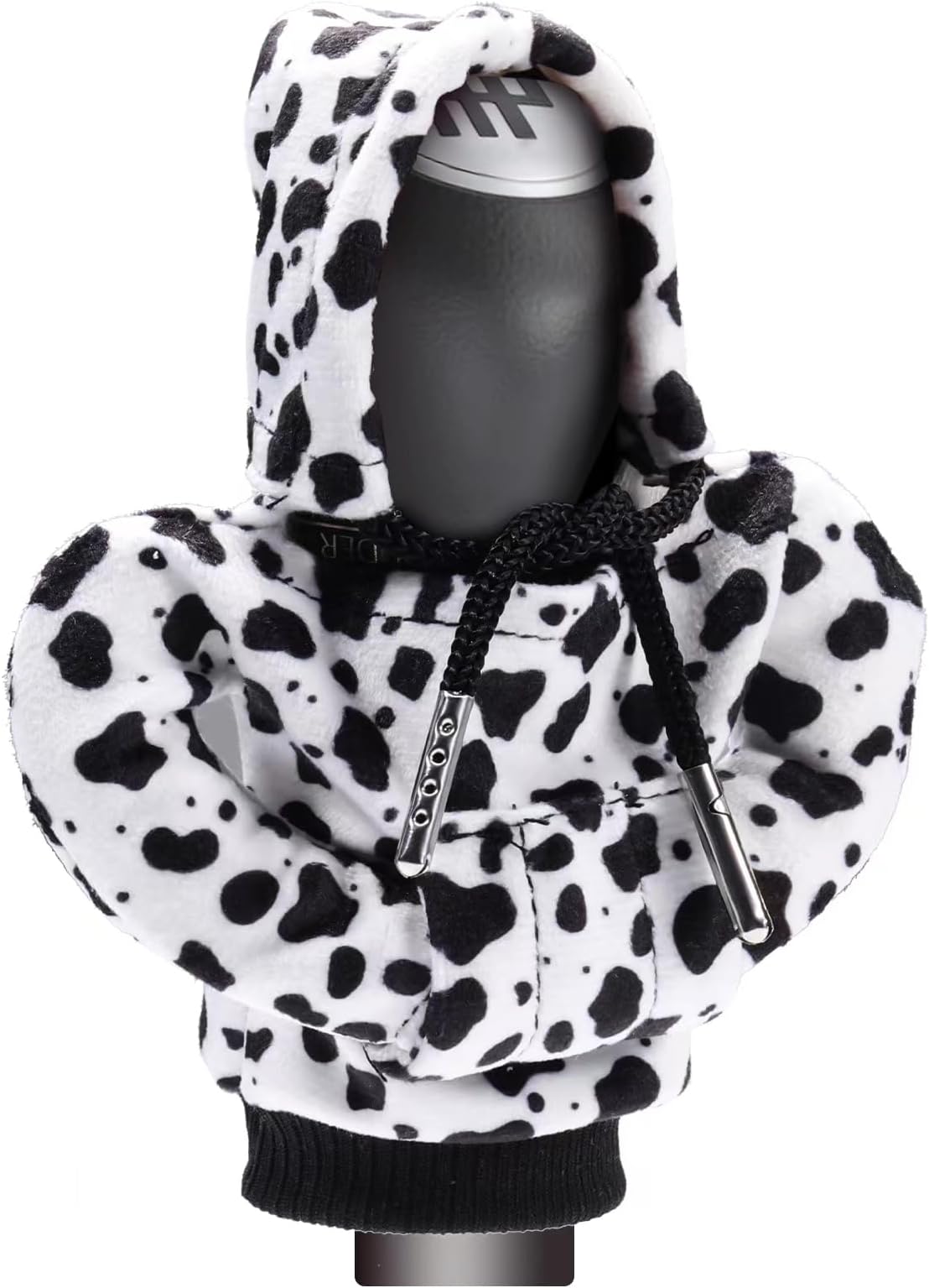 ZHSMS Gear Shift Hoodie, Universal Hoodie Car Gear Shift Cover, Funny Shifter Hoodie, 4.76 Inch Car Shifter Stick Protector Decoration(Spotted Black White)