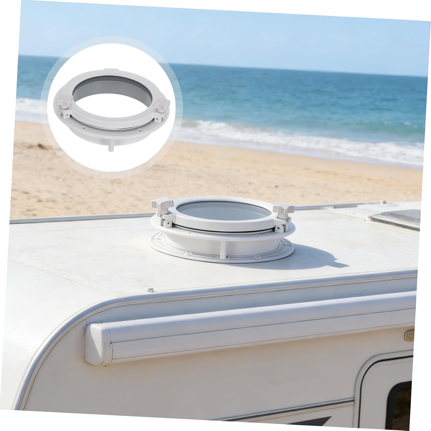 Marine round Circular Window 265mm Outer Diameter Boat and Rv Cabin Hatch Vent Replacement Window for Yacht and Camper Exterior