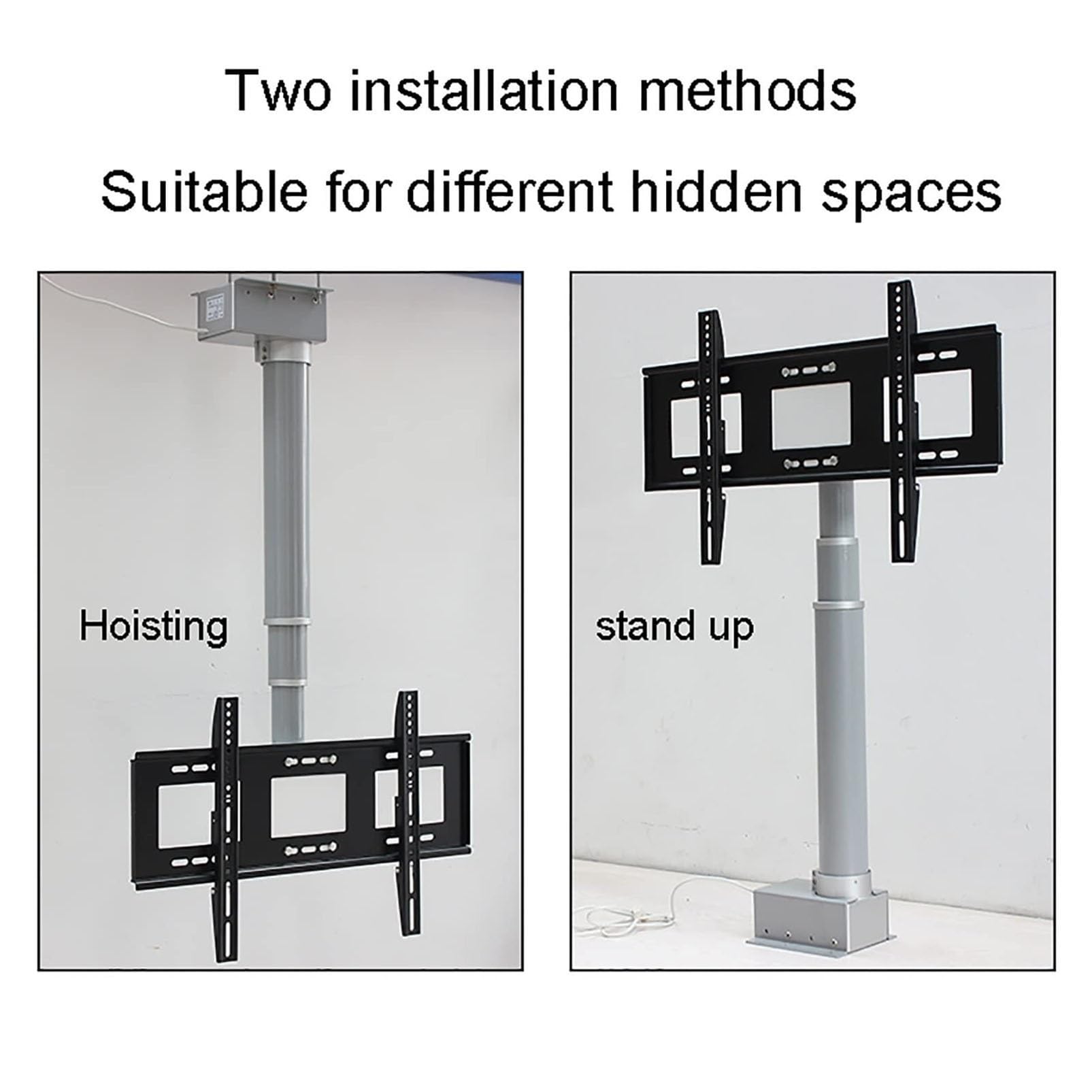 Soporte motorizado para TV de techo con control remoto, soporte retráctil para una fácil visualización y ahorro de espacio en salas de estar