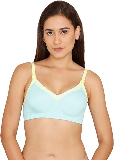 Zivame Women's Polyester Cotton Non Padded Wire Free Casual 3/4Th Coverage Maternity Bra