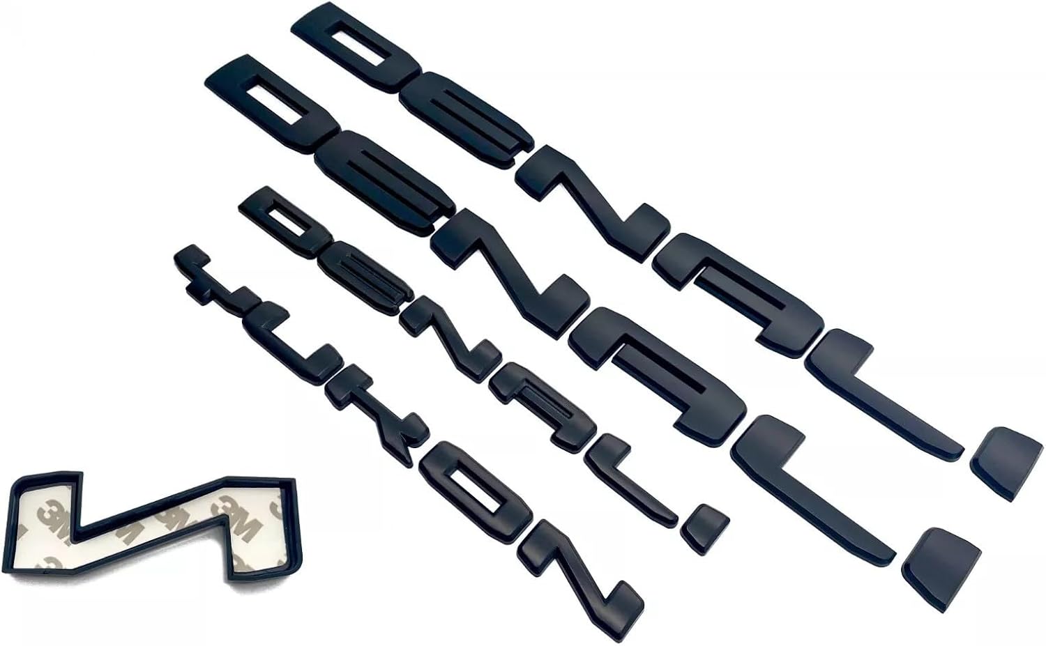 4Pc Set Denali Yukon Emblems Fender Door Rear Tailgate Letters Nameplate 3D Badge Replacement for 2021-2023 Yukon Yukon XL (Gloss Black)