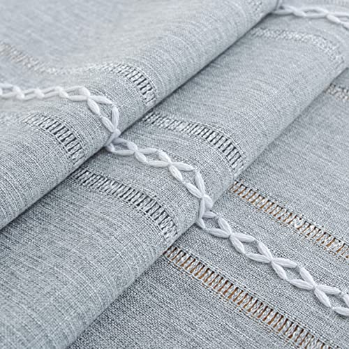Jiale Table Runner, Rustic Farmhouse Table Runners With Tassels, Boho Cotton Linen Table Runner For Table Decorations, Holiday Party And Wedding, 108 Inches, Light Grey #TOP5