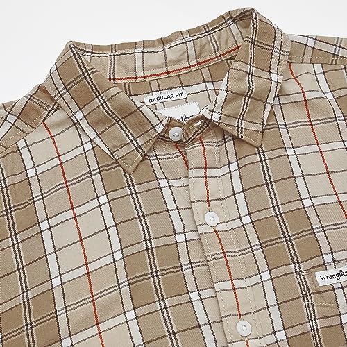 Image of Wrangler Men's Checked Beige Shirt (Regular)