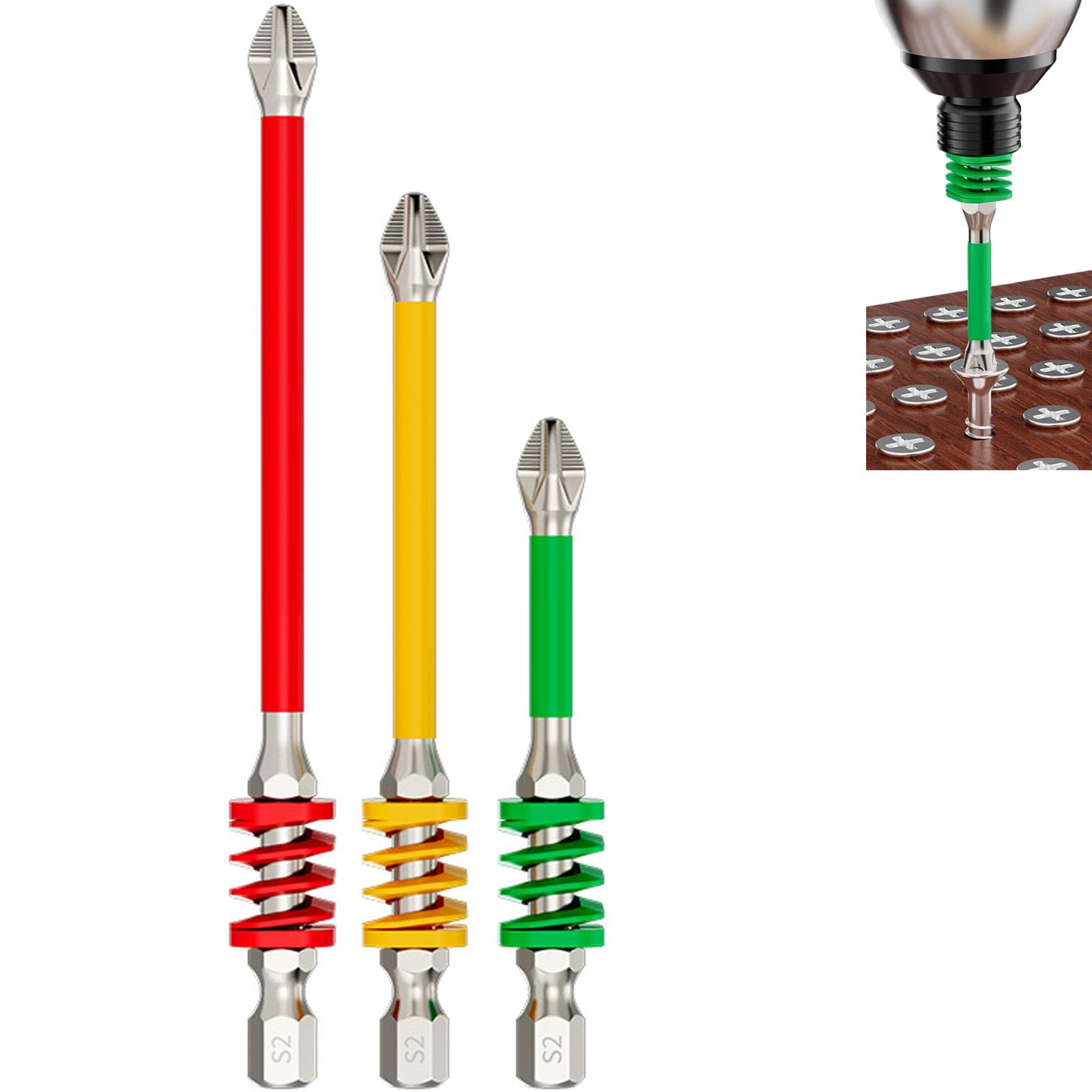 Anti-Slip Magnetic Phillips Bit with Spring Strong Magnetic Durability Screwdriver Drill Bit Set Anti-Slip Spring Electric Screwdriver Set