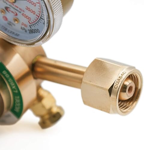 Miniatura 6 de CDL Regulador de oxígeno de servicio medio CGA540, compatible con Victor, escala dual fácil de leer, capo de cuerpo de latón forjado, regulador de