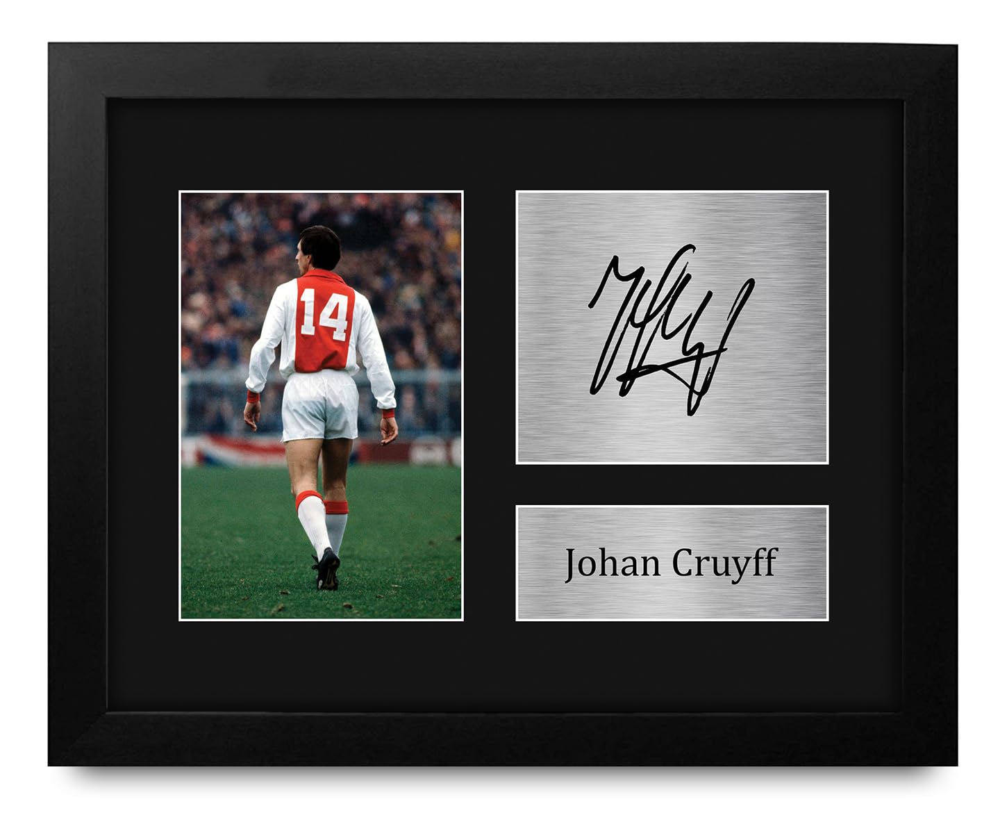 HWC Trading Johan Cruyff Ajax Framed Gifts Printed Signed Autograph Picture for Fans and Supporters - US Letter Size