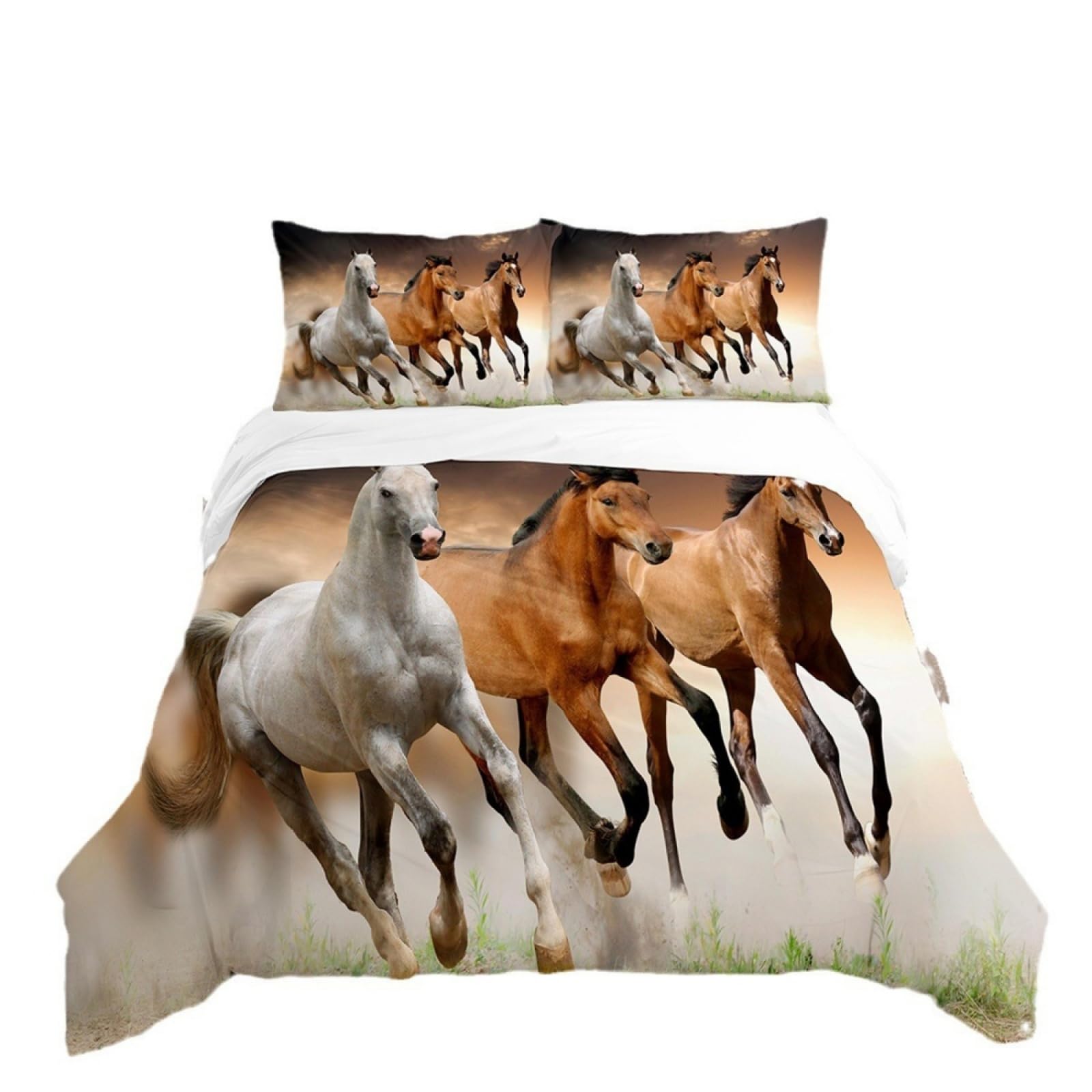 King Size Duvet Cover Sets Green Horse Brown King Size Bedding