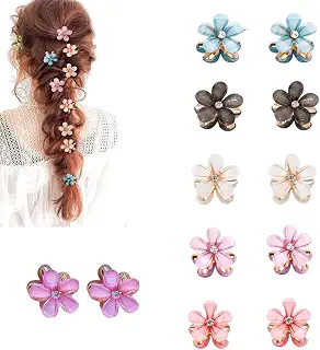 ヘアクリップ 花 前髪クリップ ミニ 花 12個セット 可愛い 髪飾り ラプンツェル風 ヘアアクセサリー 大人 子供 結婚式 パーティー 髪留め クリップ