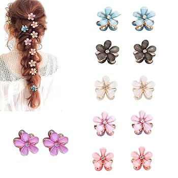 Amazon.co.jp: ヘアクリップ 花 前髪クリップ ミニ 花 12個