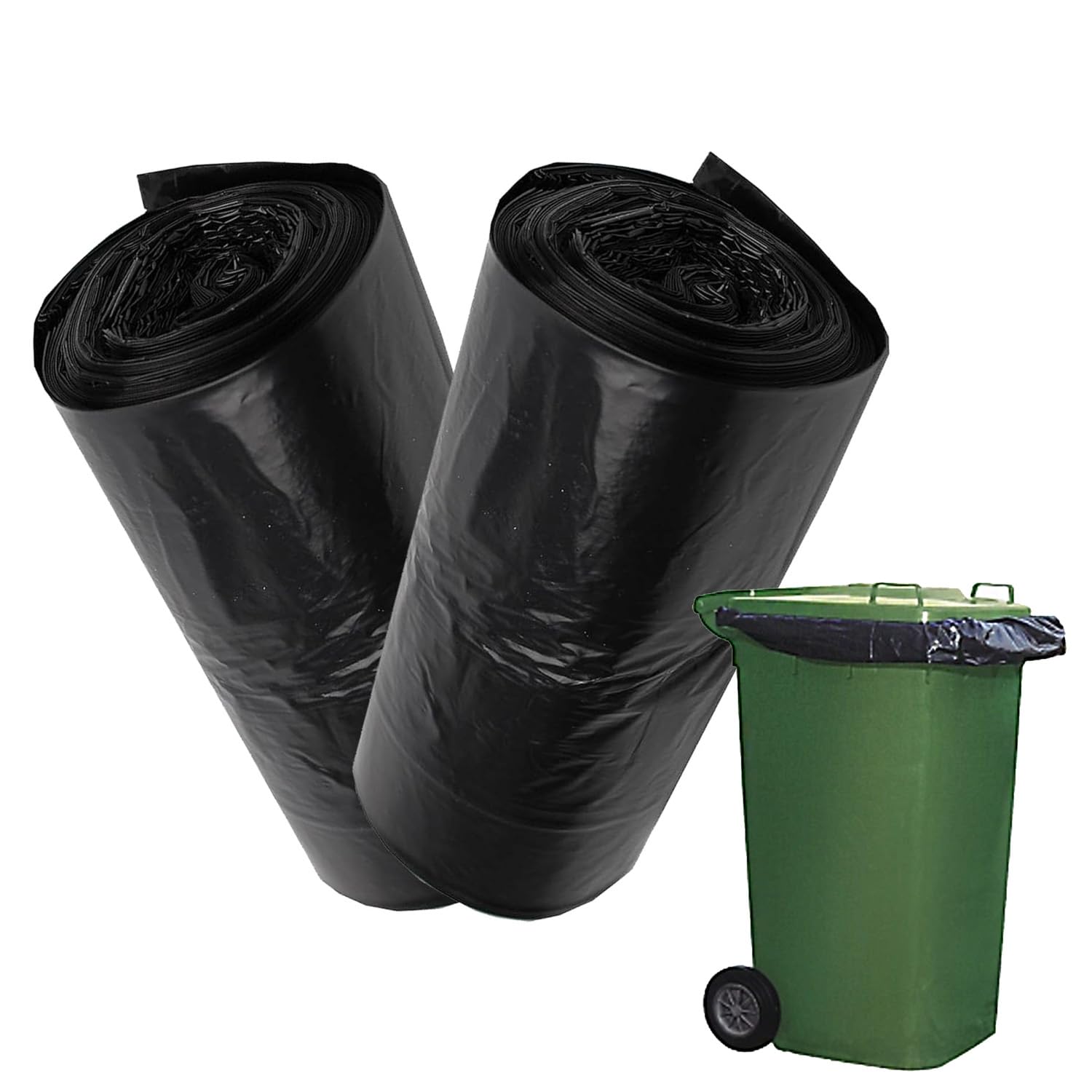 Black Large Capacity 240L Wheelie Refuse Sacks For Outdoor Bins (30 Bags)