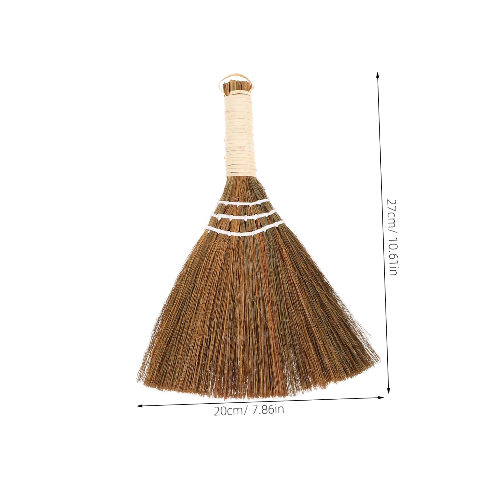 SOLUSTRE Woven Broom Soft Bristle Cleaning Brush Asian Brush Small Handmade Broom for Car Indoor Sweep