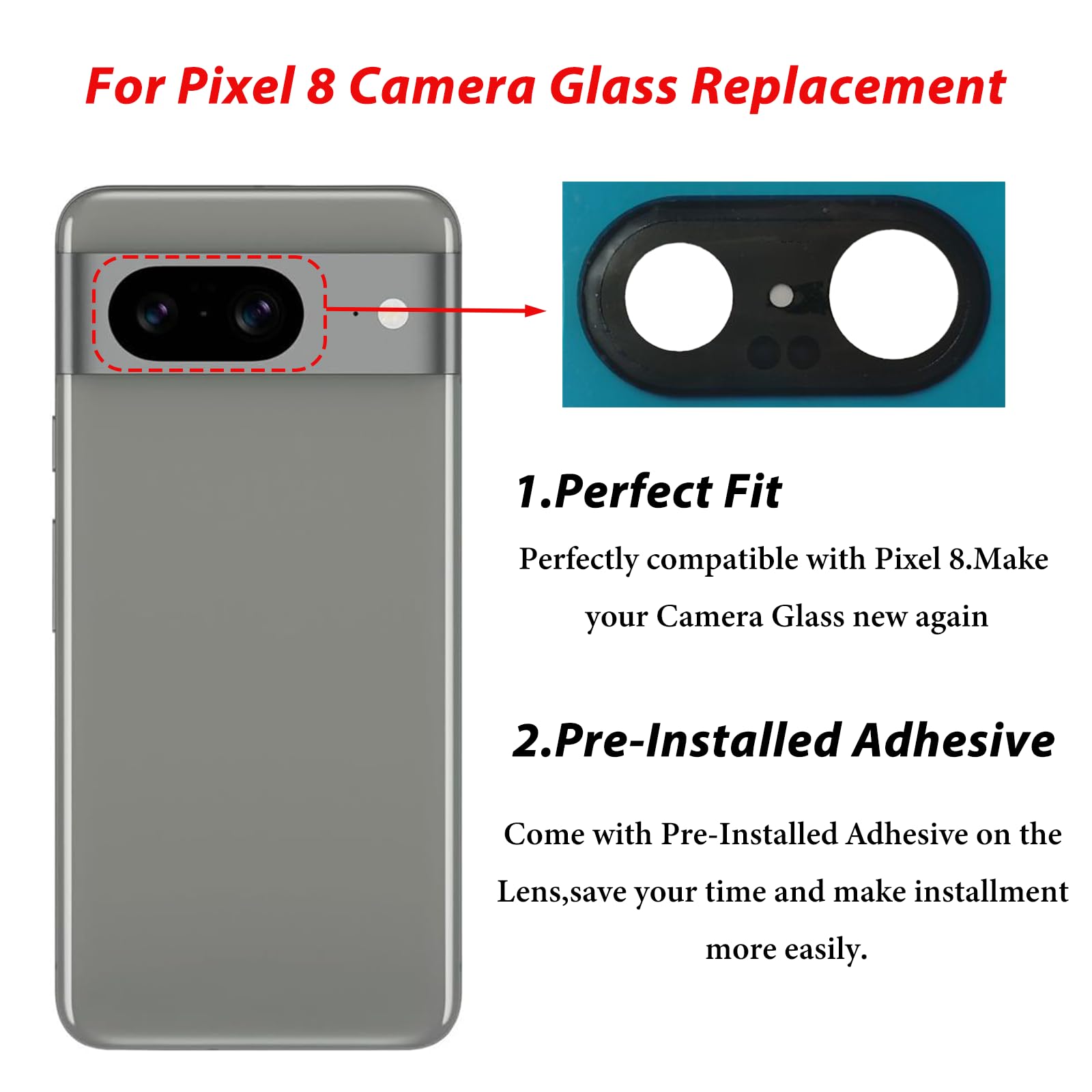 Amazon.co.jp: Pixel 8 バックカメラ用ガラスレンズ交換用 Google