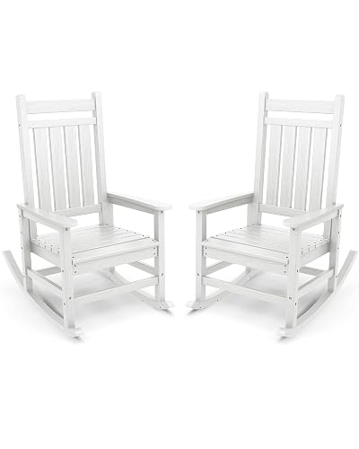 SERWALL Outdoor Rocking Chair, HDPE Rocking Chair for Adults, All