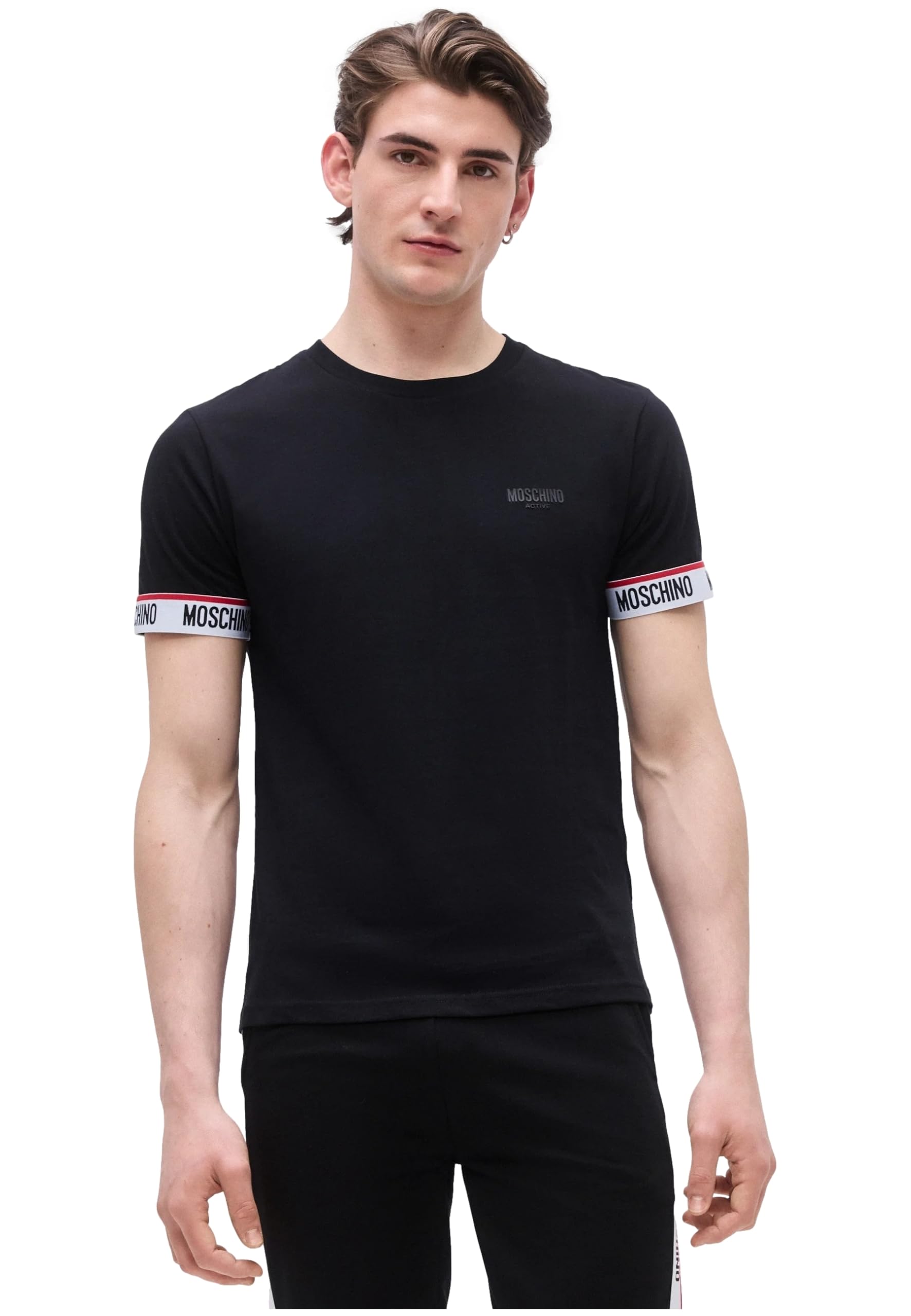 Moschino Camiseta Cinta Elástica con Logotipo en la Manga