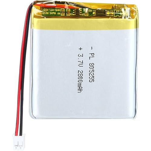 3.7V 2800mAh Battery 805255 Lithium Polymer Ion Rechargeable Li-ion Li-Po Battery with 2P PH 2.0mm Pitch Connector