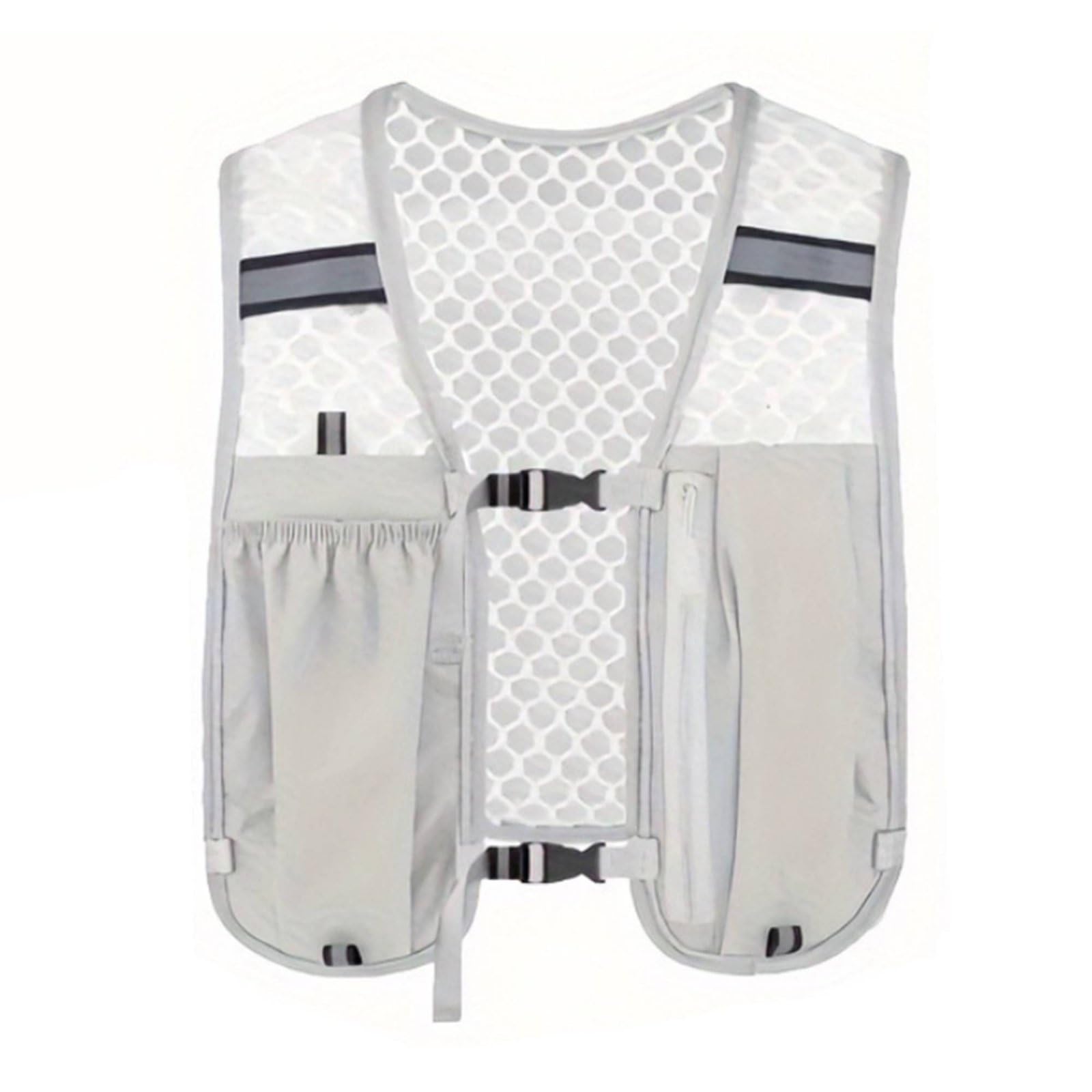 MYADDICTION Breathable Mesh Trail Running Vest Adjustable Fit Running Vest Pack Waterproof Lightweight Chest Pack Multiple Pockets for Runners, Hikers, Long-Distance Race, Cycling, Gray-image-28