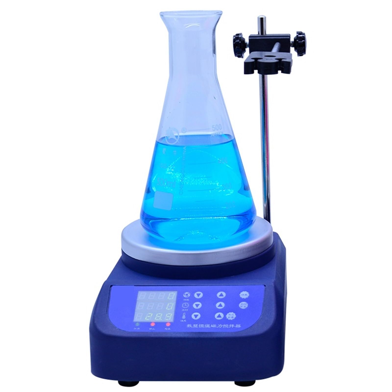 CUDTAPI Digital Display Lab Magnetic Stirrer With Heating Control Plate Hotplate Mixer Temperature Control :0~300 Degree Time Function