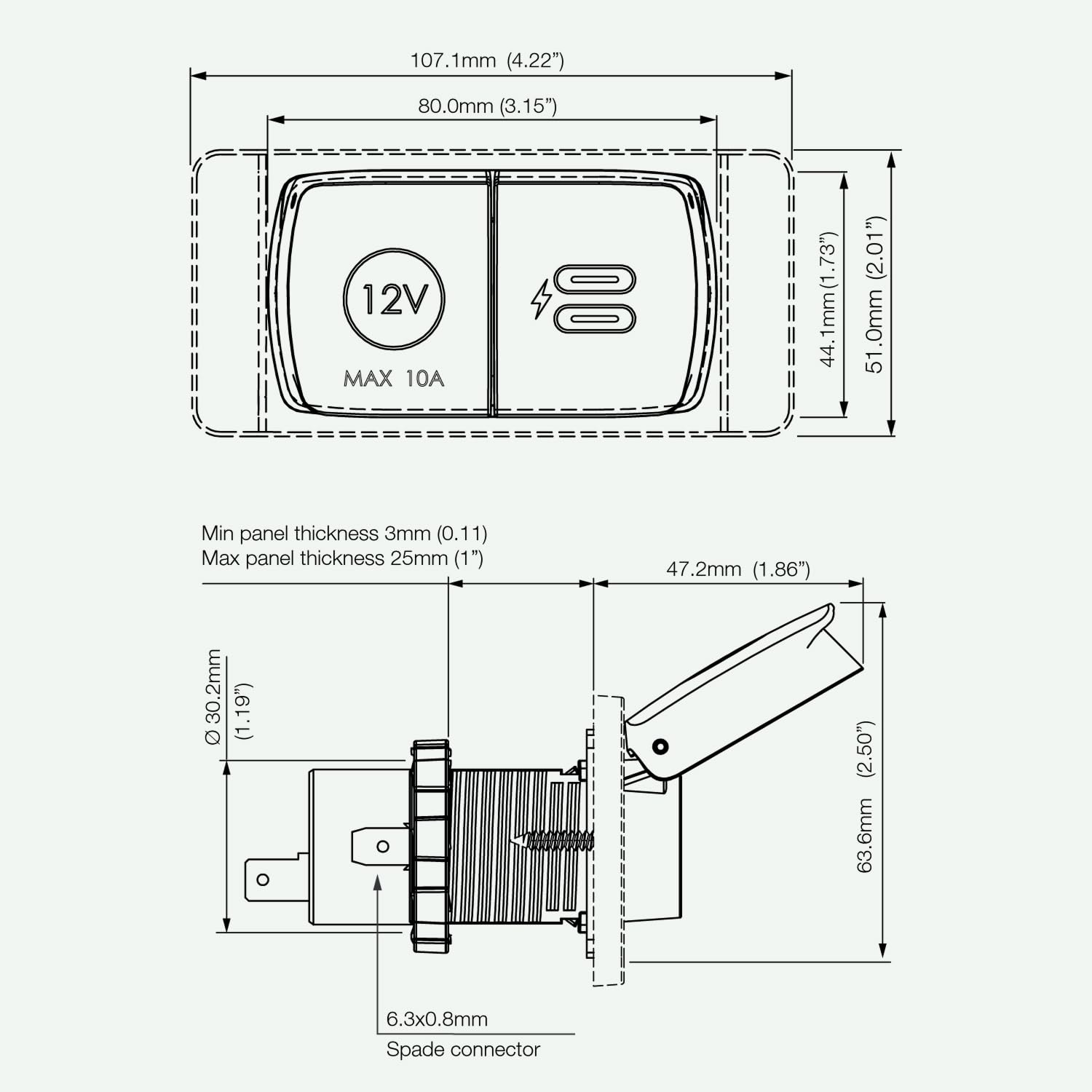 Scanstrut Flip Pro Multi - Doble USB-C y Toma de Corriente de 12 V