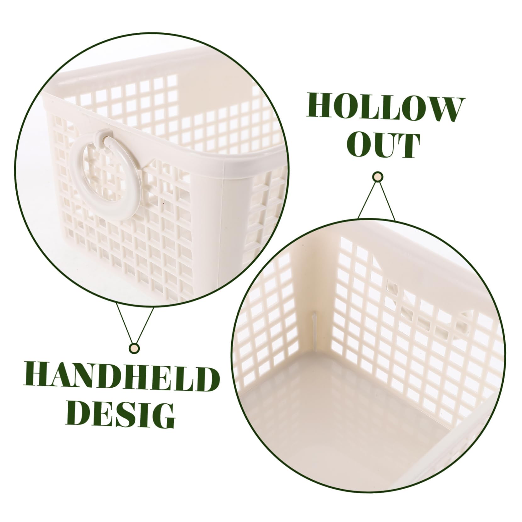 Cabilock 2 Series Cesta De Almacenamiento Plástica Apilable Con Organizador De Escritorio Con Asas Para Baño Cocina Y Armario Capacidad Grande Para Objetos Pequeños 3 Piezas X 2