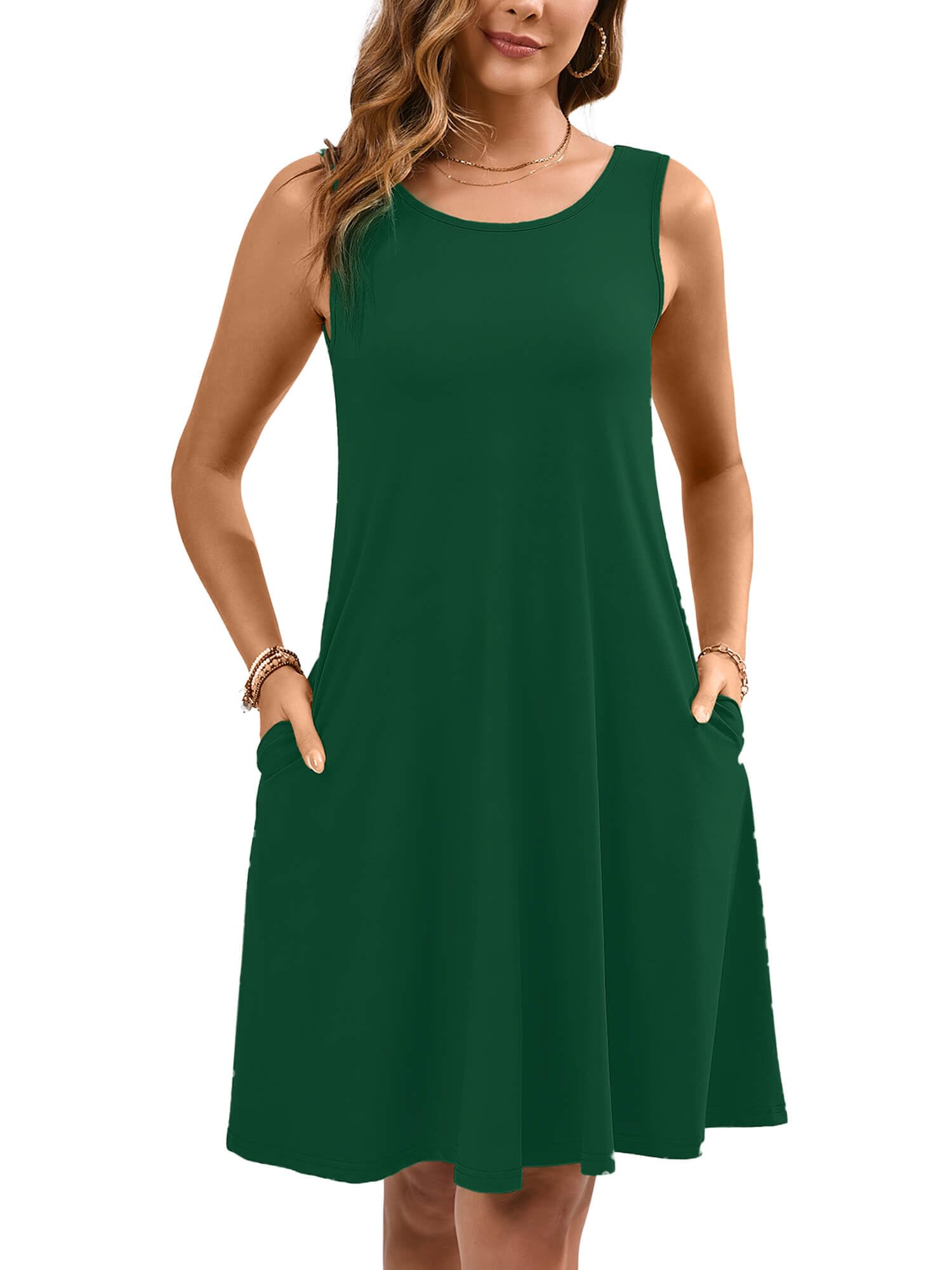 Heymoments Women Sleeveless Summer Beach Dresses with Pockets