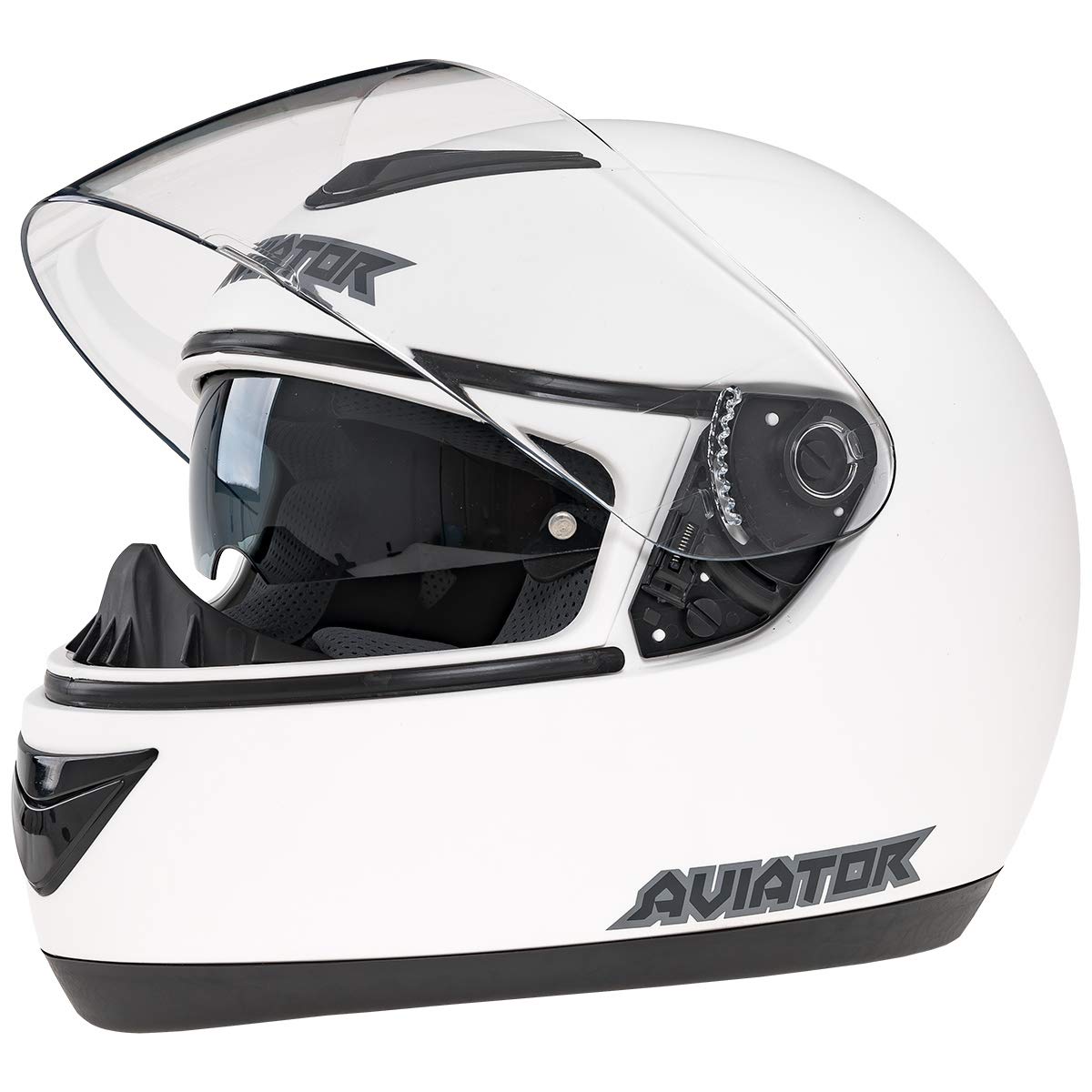 Casque Intégral Moto Saferide - Noir Blanc Mat, Homologué ECE 22-05, Polycarbonate