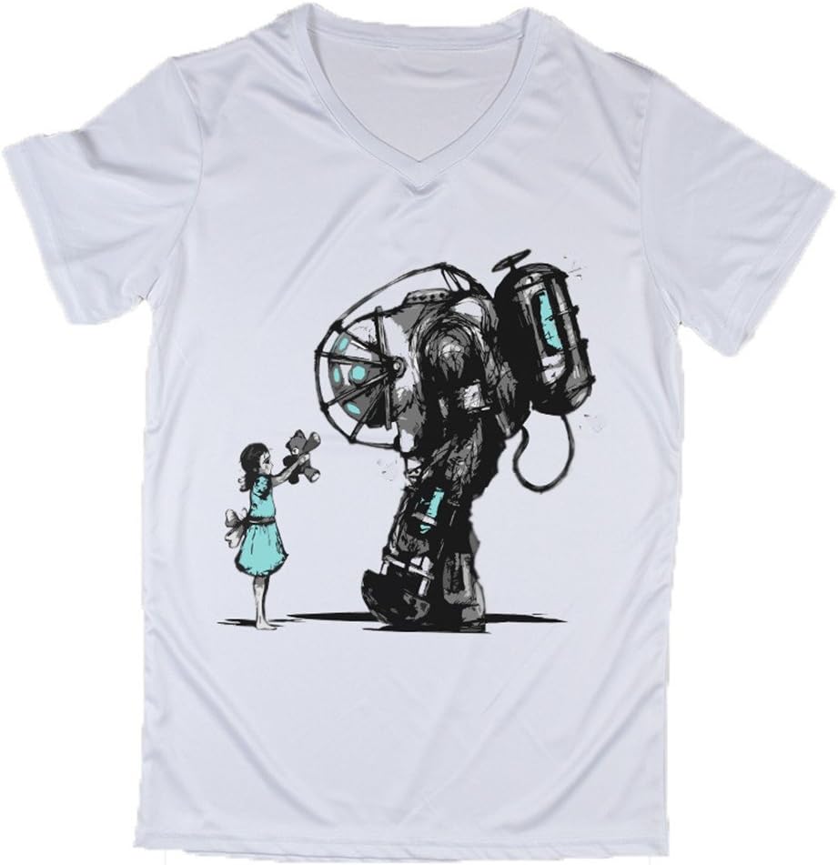 Bioshock-big-daddy White T-shirt Hip-hop Style Mendes Long Sleeve T-shirt (XL, Tfa0150)