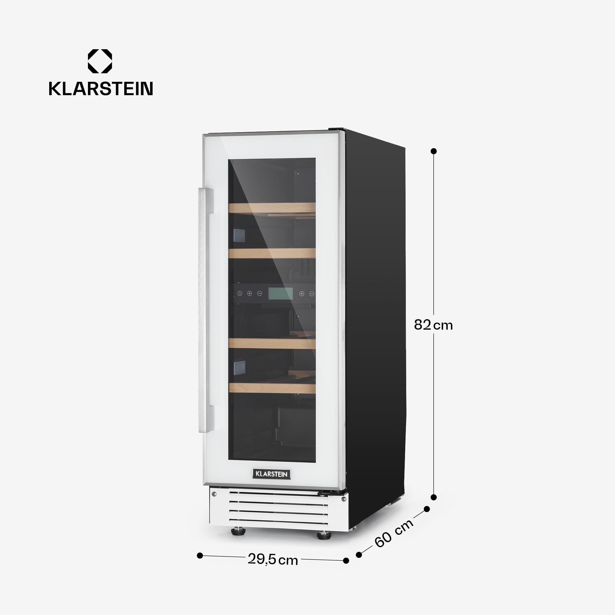 KLARSTEIN Vinoteca, Nevera para Vinos con 2 Zonas Refrigeración, Botellero Puerta Cristal para Vino, Proseco, Expositor Interior y Exterior, Panel Táctil, 53 L., Vinoteca Capacidad 17 Botellas — view 7