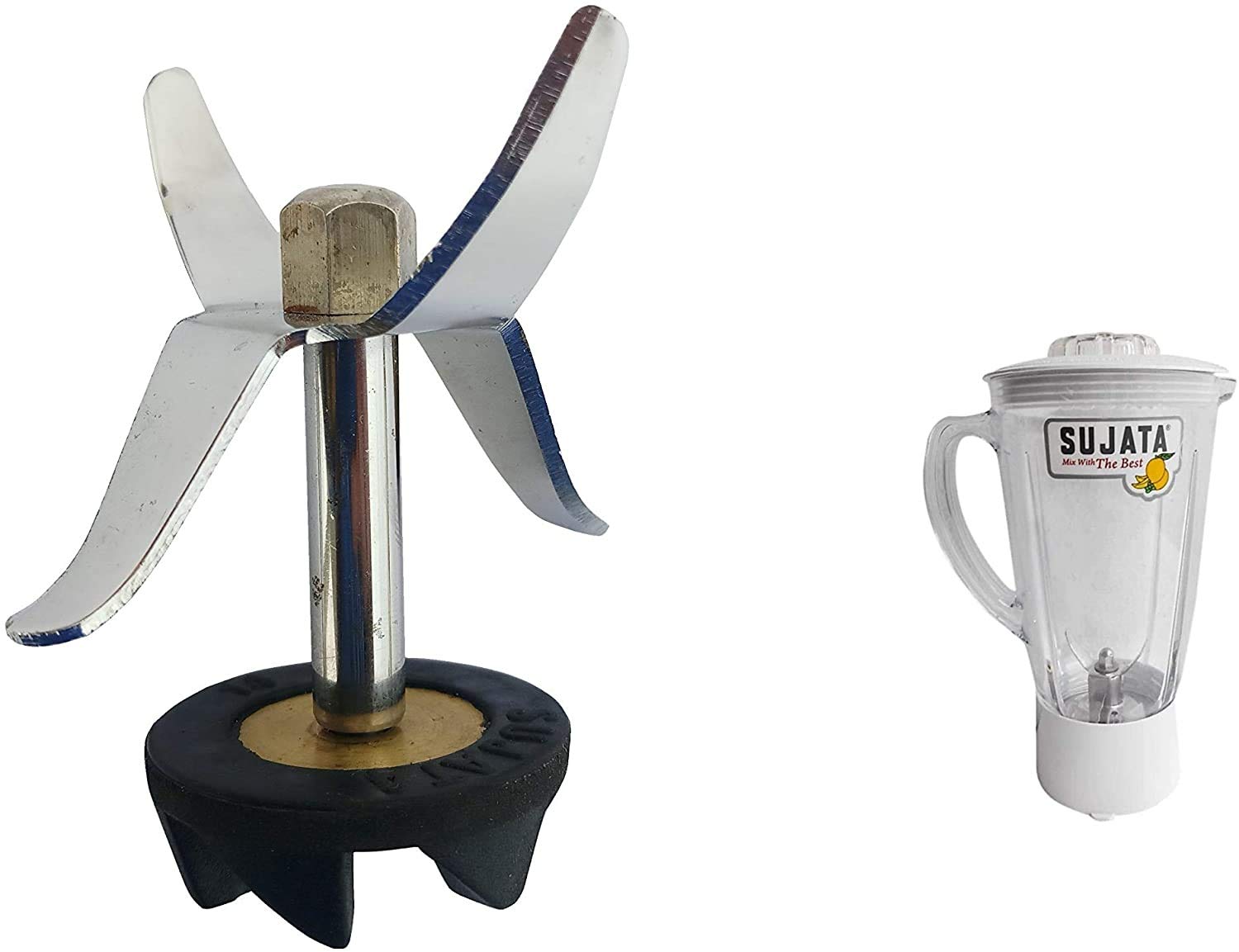 Generic Sujata Blender jar Blade Shaft Rubber Coupler Set (Black)