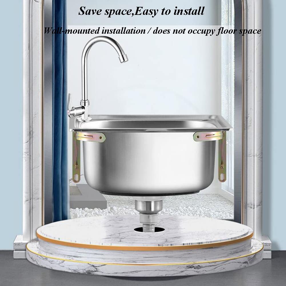 Edelstahlspüle mit Armatur, Einzelbecken, Einbauspüle, Wandmontage, Eckspüle, kleine Wohnmobil-Badezimmer, Bootswandhalterung, Wasserhahn