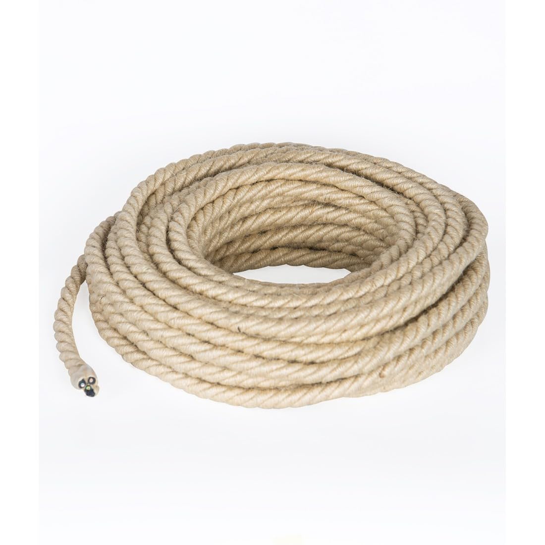 Cable eléctrico trenzado/trenzado revestido de tela. Color yute, 14 mm de diámetro, sección 3 x 0,75 (10 metros)
