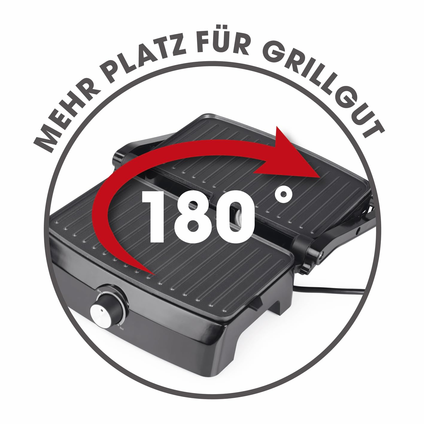 GOURMETmaxx Grill kontaktowy z powłoką zapobiegającą przywieraniu, 1000 W, bezstopniowa regulacja, uchwyt Cool-Touch