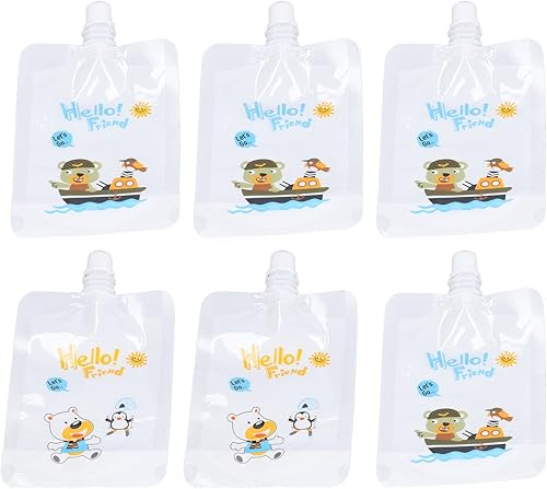 Miniatura 5 de Bolsa de comida para bebés, segura y EasytoClean, relleno de puré de frutas, juego de 7 unidades dispensador de alimentos para niños, bolsa