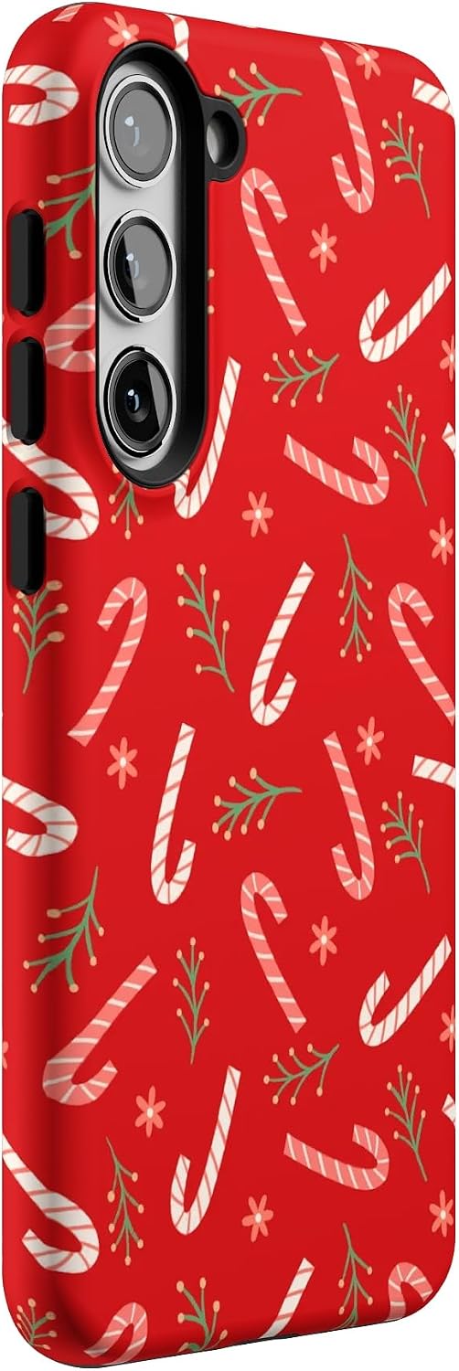 Casely Galaxy S23 Plus Case | Peppermint Kiss | Candy Cane | Essential Slim Dual-Layer Protective Design