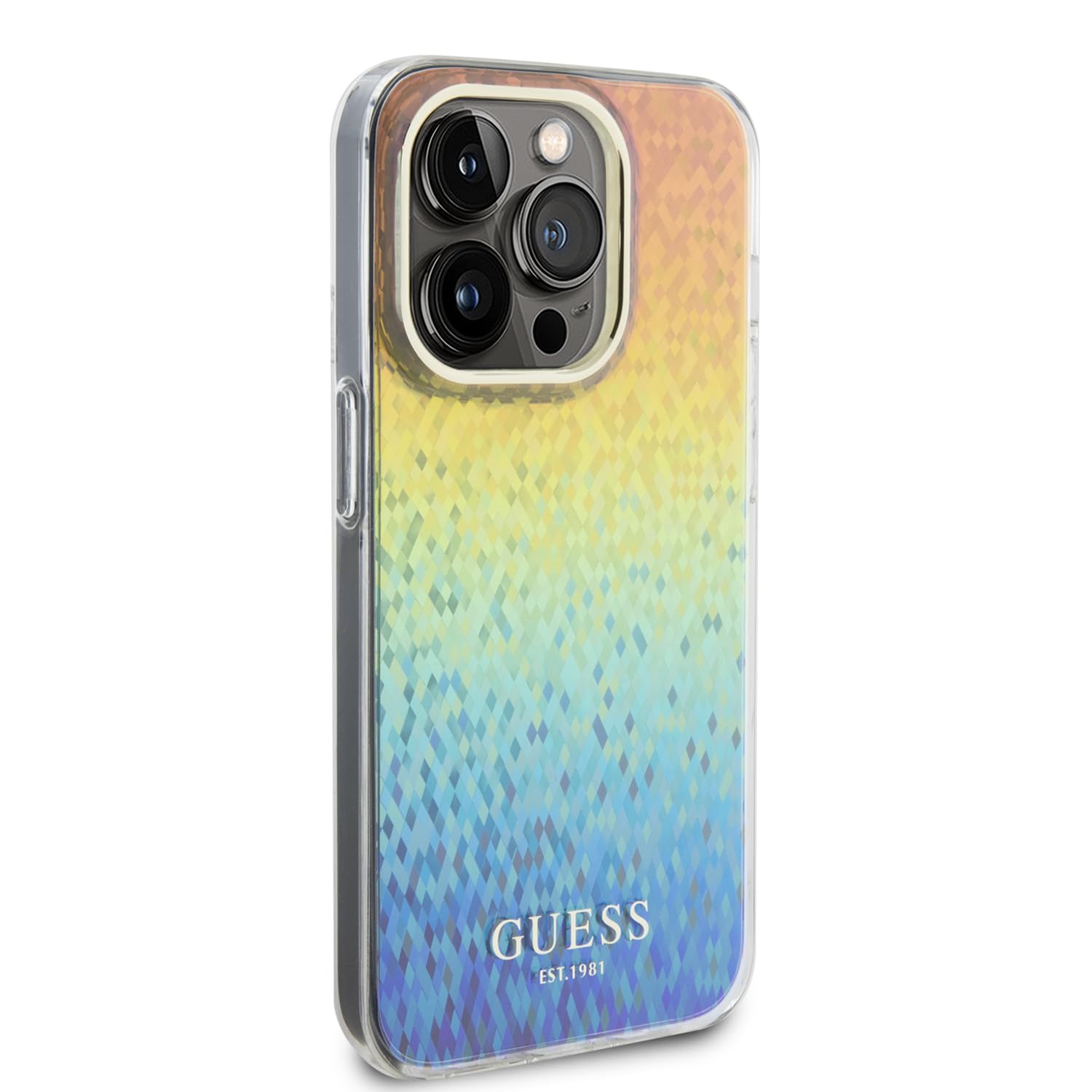 Funda Guess Para IPhone 15 Pro Max 6.7 Pulgadas - Estuche Rígido Color Marrón Con Diseño IML 4G Gold Stripe, Material TPU/PC, Protección Elegante Y De Marca