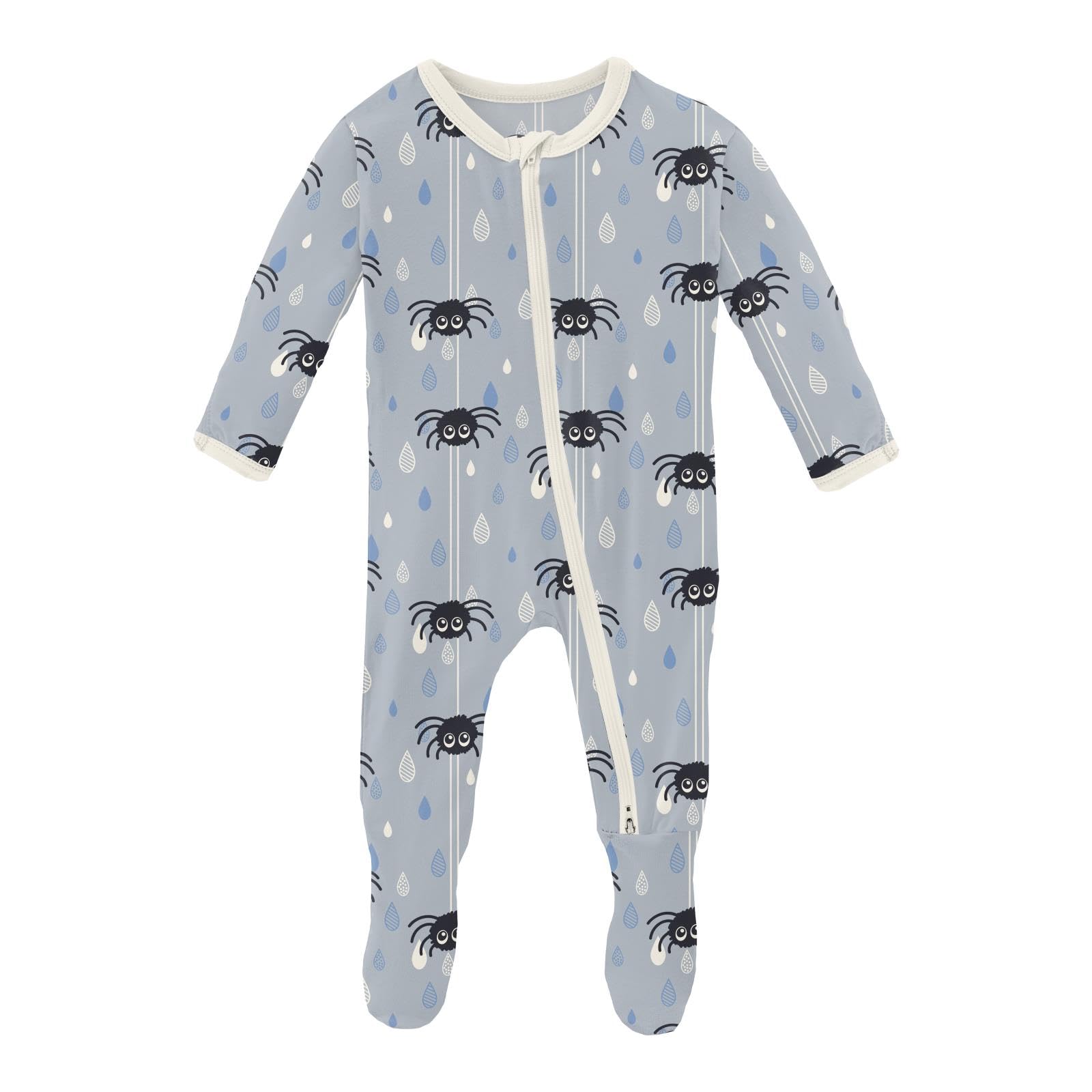 KicKee Baby &amp; Toddler Zipper Footie – Ultra-Soft Viscose from Bamboo Pajamas with Flip Paws &amp; Grips