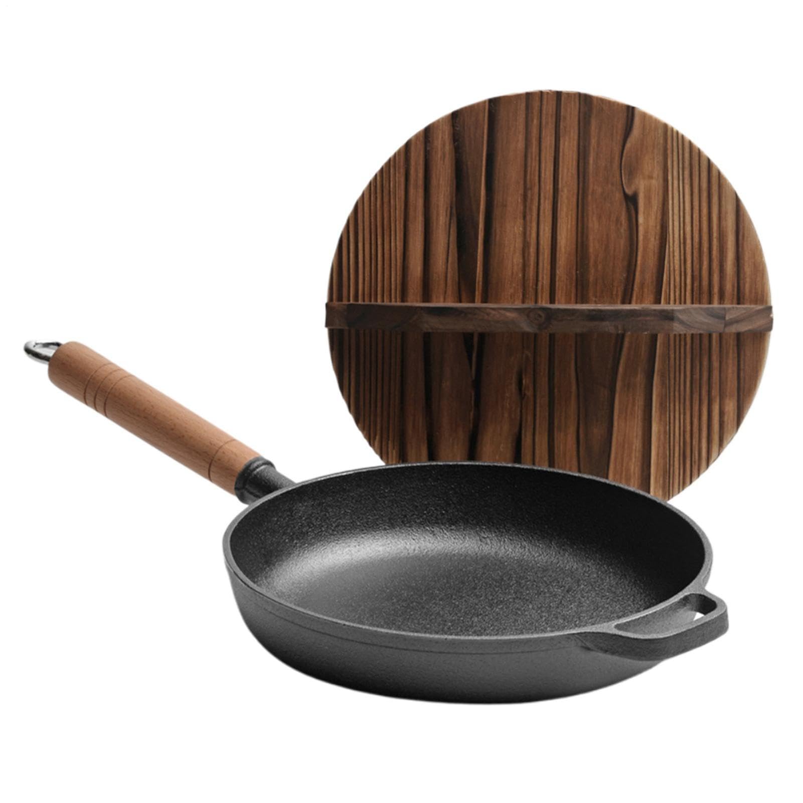 Sartenes De Hierro Fundido Con Tapa Ergonómico Antiadherente Con Mango De | Plancha Grill Cocina Para Hornear Tortilla Pescado Huevos Panqueques Bistecs Hogar Restaurante Camping