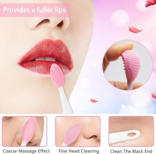 Miniatura 4 de Juego de 5 cepillos de silicona para limpieza de labios y cara y 2 cepillos faciales exfoliantes para hombres y mujeres