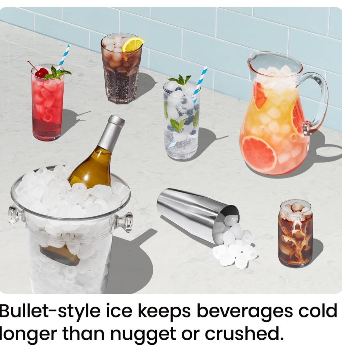 Iceman Dual-Size Ice Maker Countertop - Portable Ice Machine, Large And Small Ice Machine Maker With Self Cleaning, 9 Cubes In 7 Mins, 22lbs/24hrs, For Home, Kitchen, Office, Party, Ice Scoop Included on Fridge.com - View 5