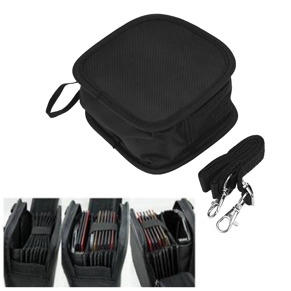 Filter Case Photography 9 Slots Nylon Case Camera Accessory Filter Bag Wallet Pouch Double Zipper With Shoulder Strap Black