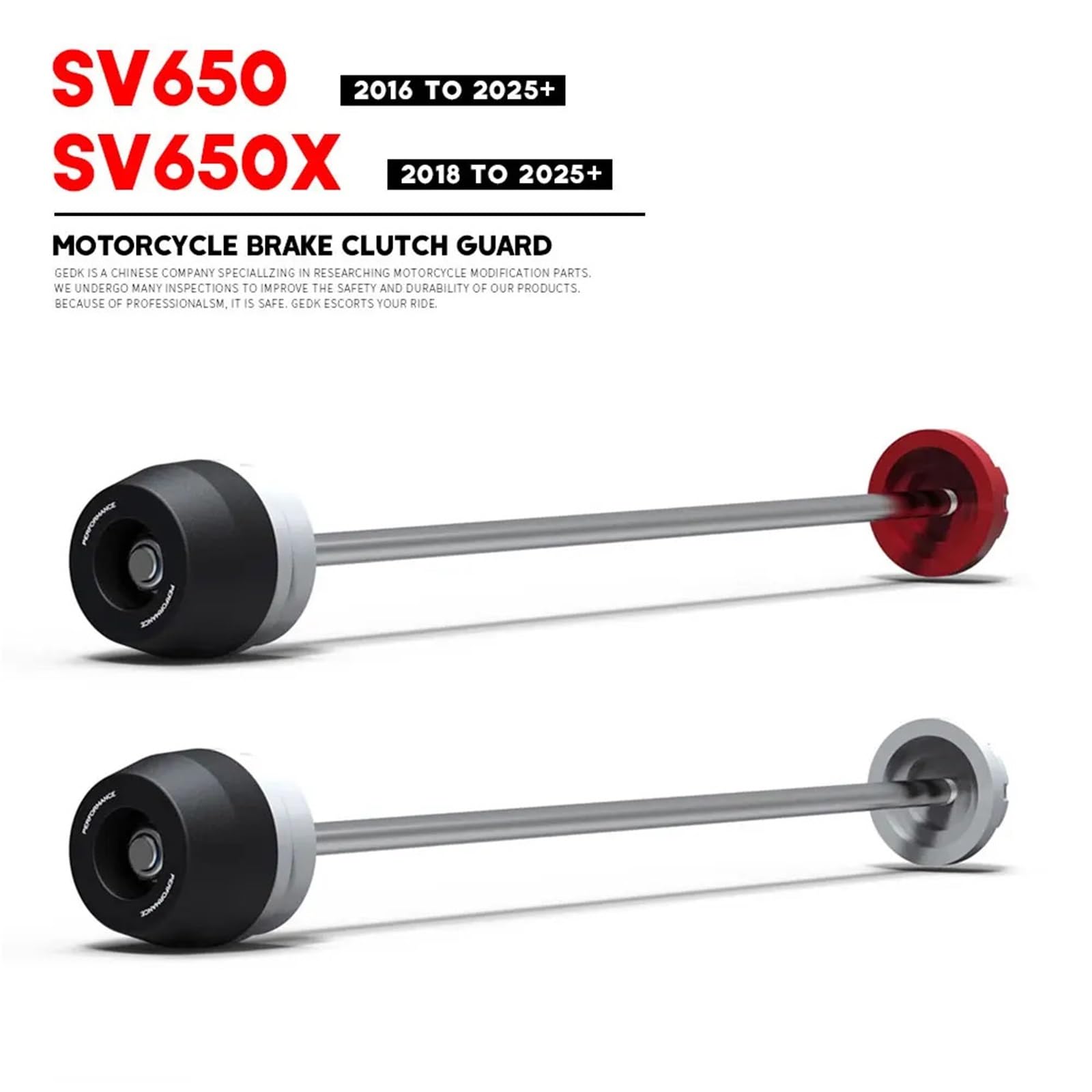 Osłona wahacza motocyklowego Motocykl Przedni Tylny Widelec Osi Crash Slider Pasuje Do SUZUKI SV 650 SV650X 2016-2025 Akcesoria Antykolizyjnego Slidera Osłona Wahacza(Rear Wheel Silver)