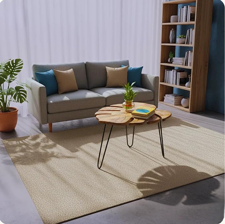 Image of REDWOOD Mango Wood Leaf Shaped Coffee Table with Metal Hairpin Legs | Modern Wooden Center Table for Living Room | Artistic Tea Table for Home Decor | Natural Wood Grain Accent Furniture | Honey