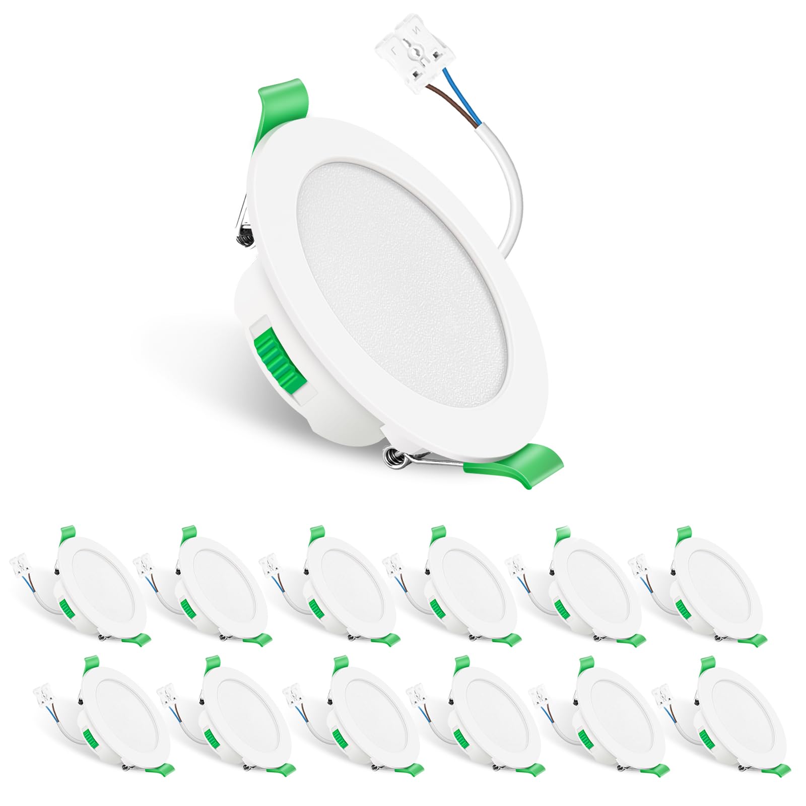 ALUSSO LIGHTING Faretto LED da Incasso, 7W Dimmerabile, Bianco Caldo 3000K/Bianco Neutro 4000K/Bianco Freddo 6500K Regolabile, Faretto LED Extra Piatto 29mm, Faretto da Bagno IP65, Bianco Set di 12