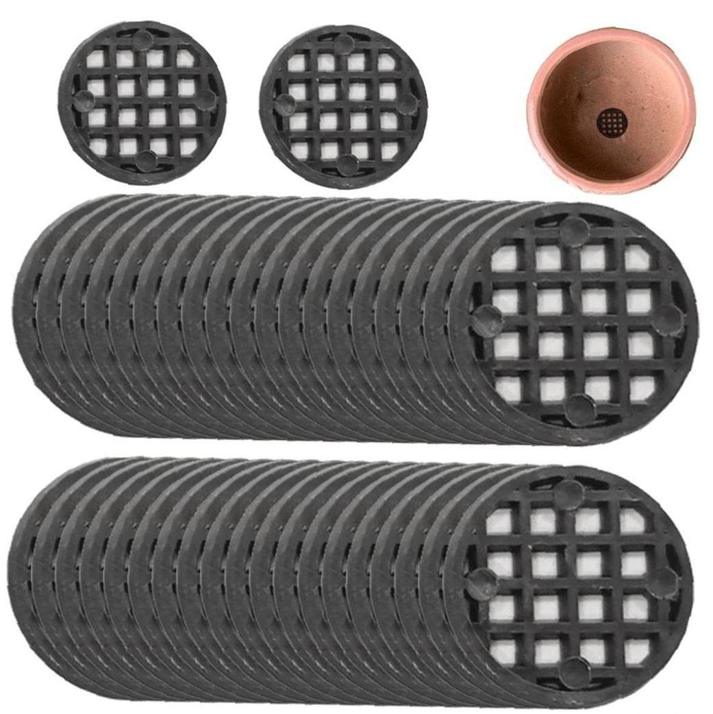 Casiler Style 1 200Pcs Flower Pot Mesh Pad, Garden Bonsai Drainage Mesh Hole Screens Pot Bottom Grid Mat Breathable Gasket