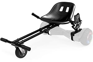 JetKart 2.0 Hoverboard Attachment with 6" Tires, Adjustable Seat & Footrest
