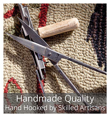 Chandler 4 Corners 165FLYFISHERMAN Artist-Designed Fly Fisherman Hand-Hooked Wool Decorative Throw Pillow (18 In X 18 In) Lake & Lodge Pillow thumb #4